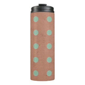 Green polka dots and Old Orange Thermal Tumbler