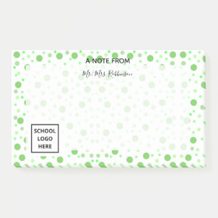 Green Polka Dots Back to School Teacher Post-it Notes