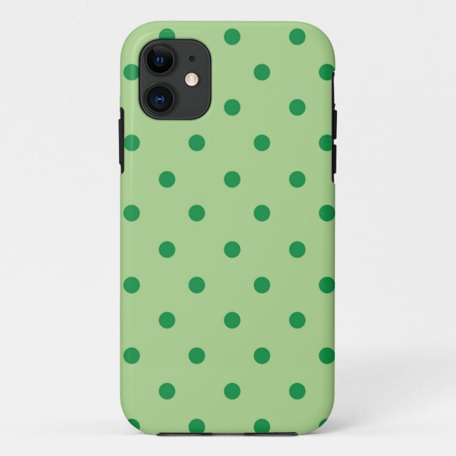 Green Polka Dots Case-Mate iPhone Case (Back)
