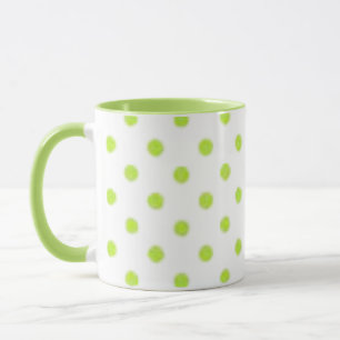 Green polka dots coffee mug