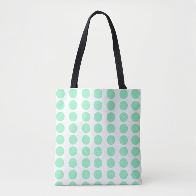 Green Polka Dots Design Tote Bag (Front)