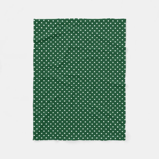 Green Polka Dots Fleece Blanket (Front)