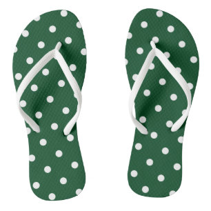 Green Polka Dots Flip Flops