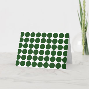 Green Polka Dots on White Holiday Card
