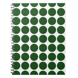 Green Polka Dots on White Notebook