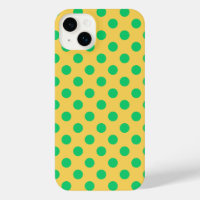 Green polka dots on yellow