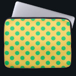Green polka dots on yellow laptop sleeve<br><div class="desc">Green polka dots on yellow</div>