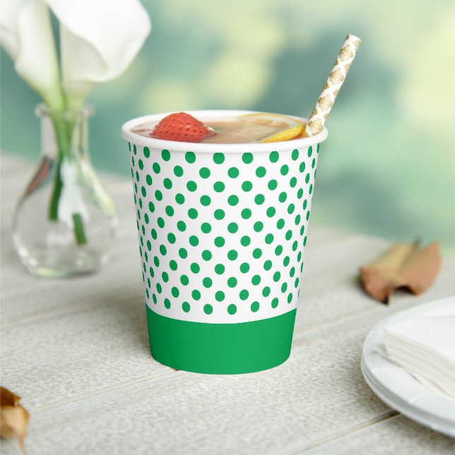 Green Polka Dots Paper Cups (Insitu)