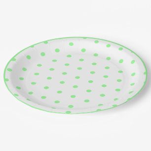 Green Polka Dots Paper Plate