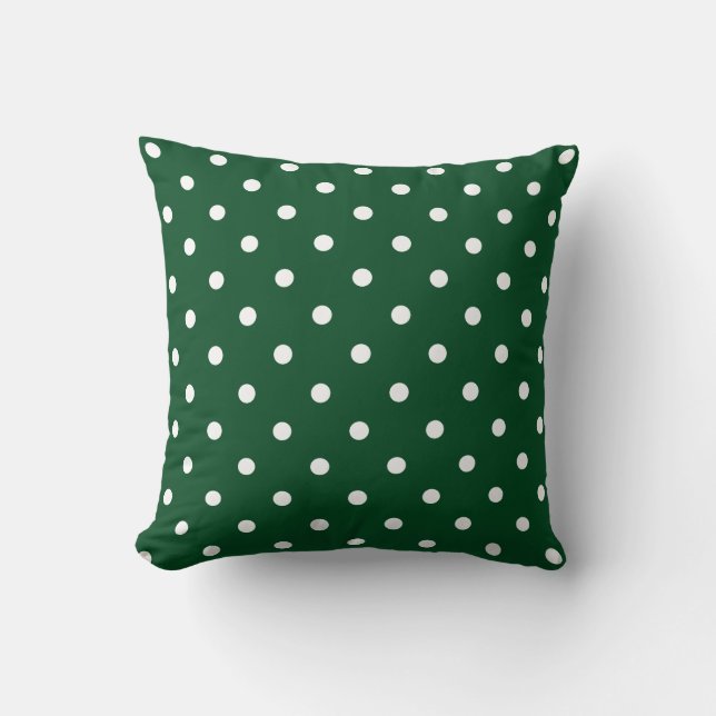Green Polka Dots Pillow (Front)