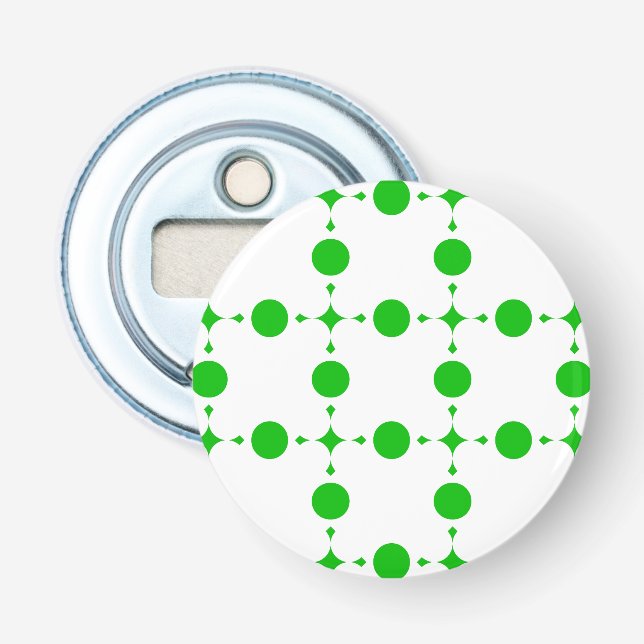 Green Polka Dots, Polka Dot Pattern, Dots, Dotted Bottle Opener (Front)