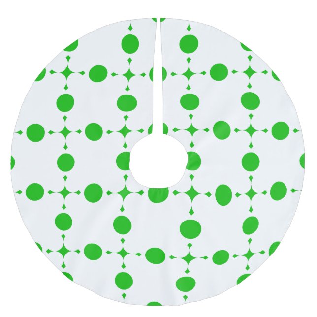 Green Polka Dots, Polka Dot Pattern, Dots, Dotted Brushed Polyester Tree Skirt (Front)
