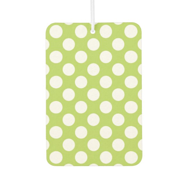 Green Polka Dots, Polka Dot Pattern, Dots, Dotted Car Air Freshener (Front)
