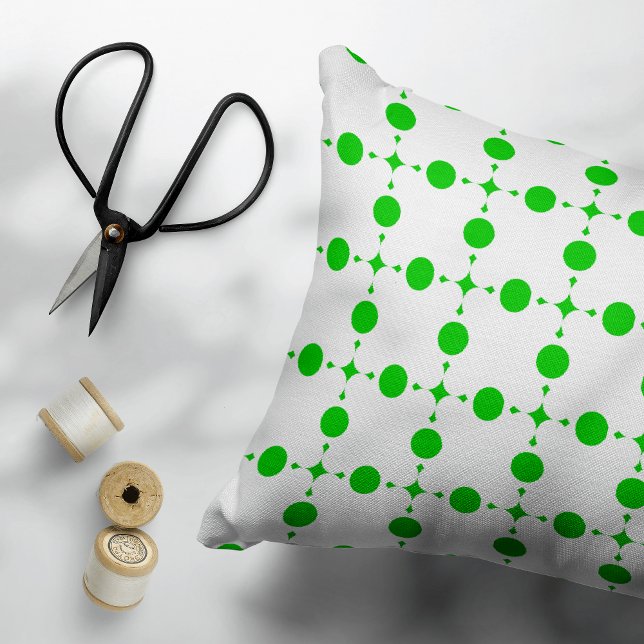Green Polka Dots, Polka Dot Pattern, Dots, Dotted Decorative Cushion (Creator Uploaded)