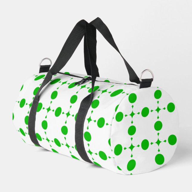 Green Polka Dots, Polka Dot Pattern, Dots, Dotted Duffle Bag (Left Corner)