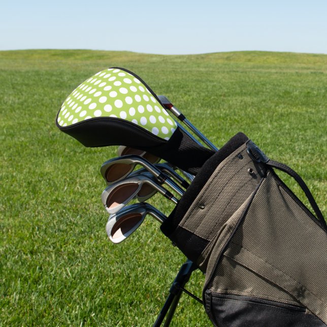 Green Polka Dots, Polka Dot Pattern, Dots, Dotted Golf Head Cover (In Situ)