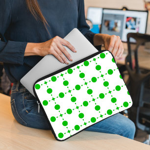 Green Polka Dots, Polka Dot Pattern, Dots, Dotted Laptop Sleeve