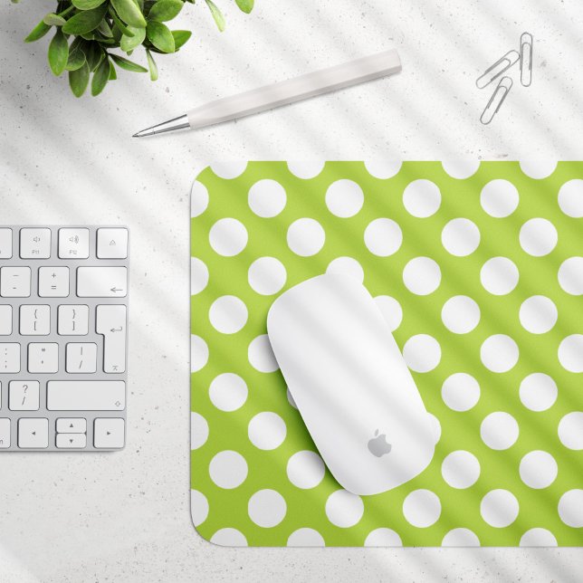 Green Polka Dots, Polka Dot Pattern, Dots, Dotted Mouse Mat (Creator Uploaded)