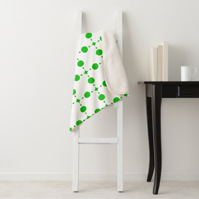 Green Polka Dots, Polka Dot Pattern, Dots, Dotted Sherpa Blanket (In Situ)