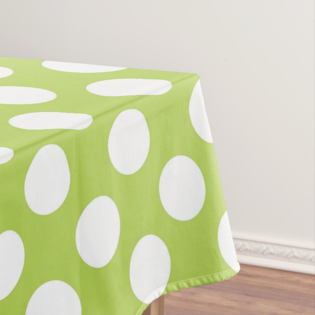 Green Polka Dots, Polka Dot Pattern, Dots, Dotted Tablecloth (In Situ)