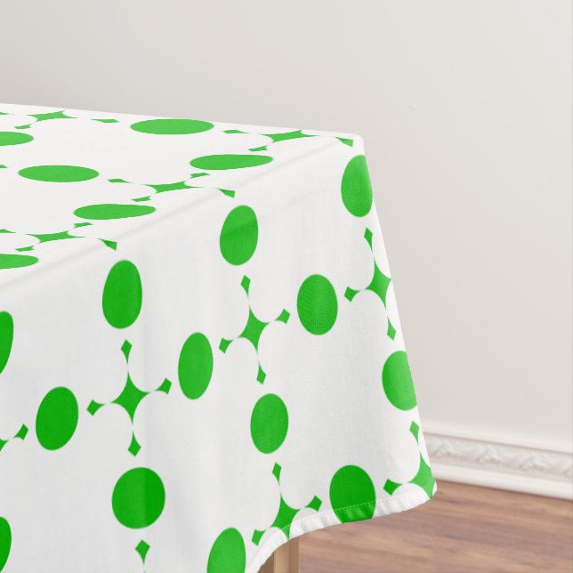 Green Polka Dots, Polka Dot Pattern, Dots, Dotted Tablecloth (In Situ)