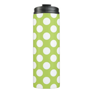 Green Polka Dots, Polka Dot Pattern, Dots, Dotted Thermal Tumbler