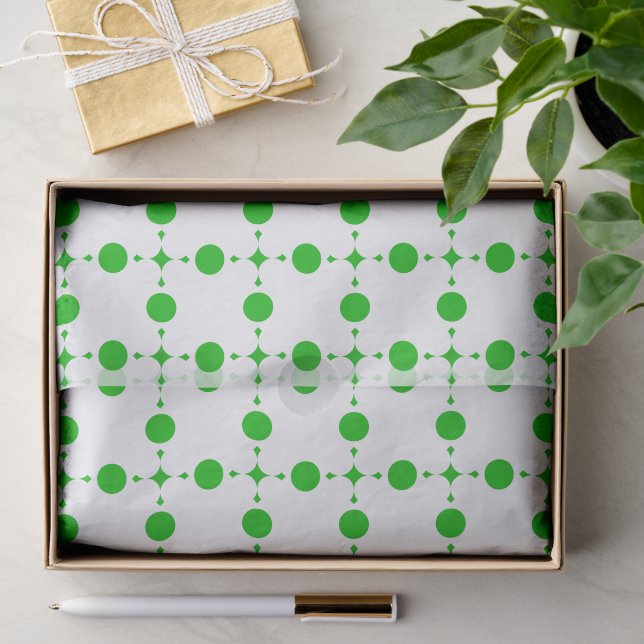 Green Polka Dots, Polka Dot Pattern, Dots, Dotted Tissue Paper (Gift)