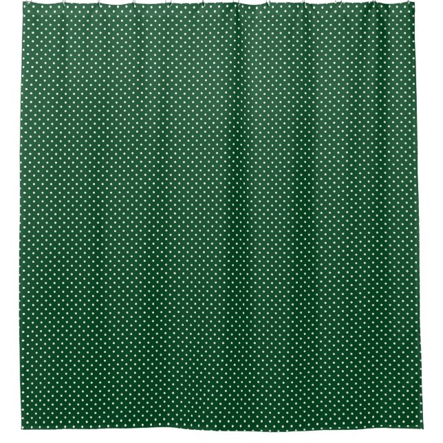 Green Polka Dots Shower Curtain (Front)