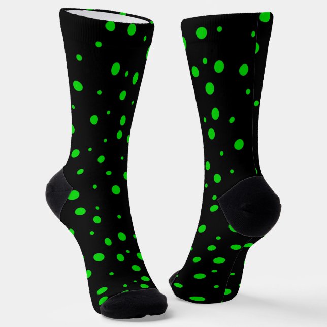 Green Polka Dots  Socks (Angled)