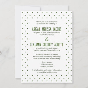 Green Polka Dots with 4 Sets of Parents Reception Invitation