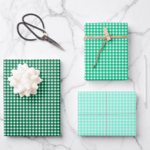 Green Polka Dots Wrapping Paper Sheet