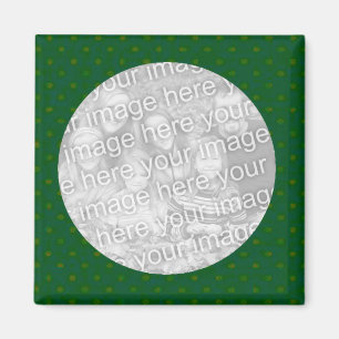 Green Polkadot Photo Magnet Template