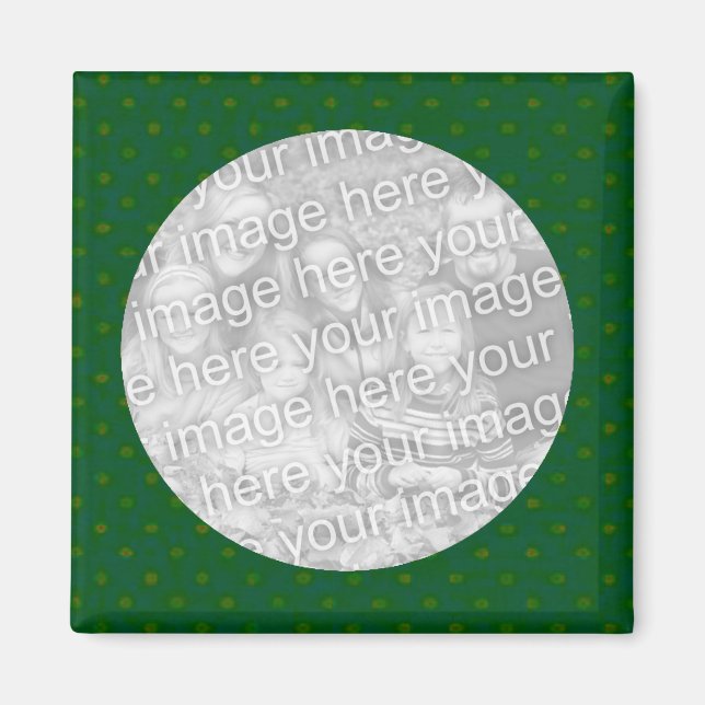 Green Polkadot Photo Magnet Template (Front)