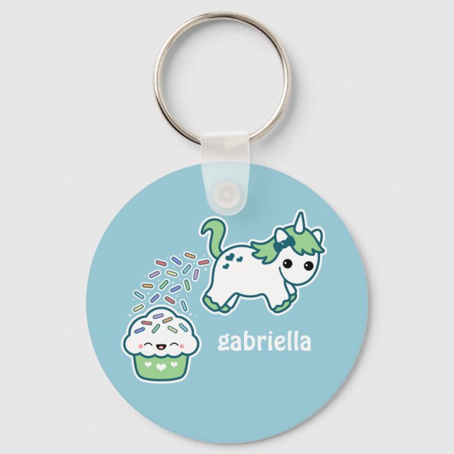 Green Pooping Unicorn Key Ring (Front)
