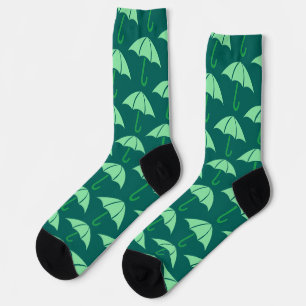 Green Pop Art Umbrella Pattern Socks