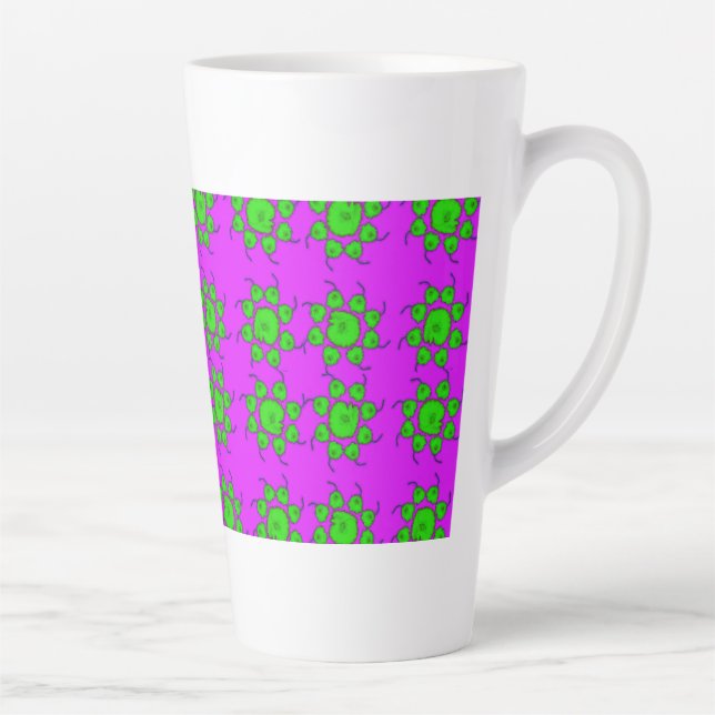 GREEN POPPIES LATTE MUG (Right)