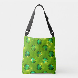 Green Popular St Patrick's Day Clover Collection Crossbody Bag