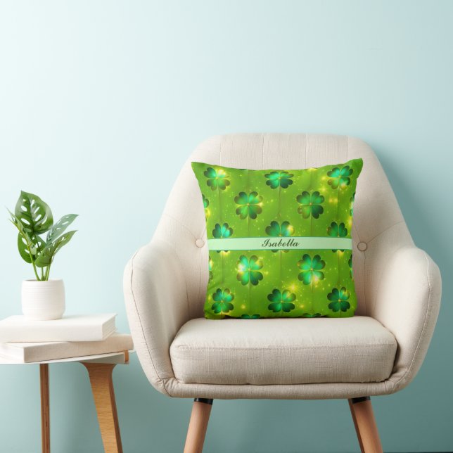 Green Popular St Patrick's Day Clover Collection Cushion (Chair)