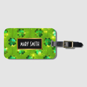Green Popular St Patrick's Day Clover Collection Luggage Tag