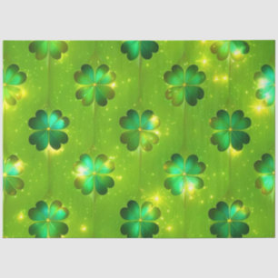 Green Popular St Patrick's Day Clover Collection Tissue Paper