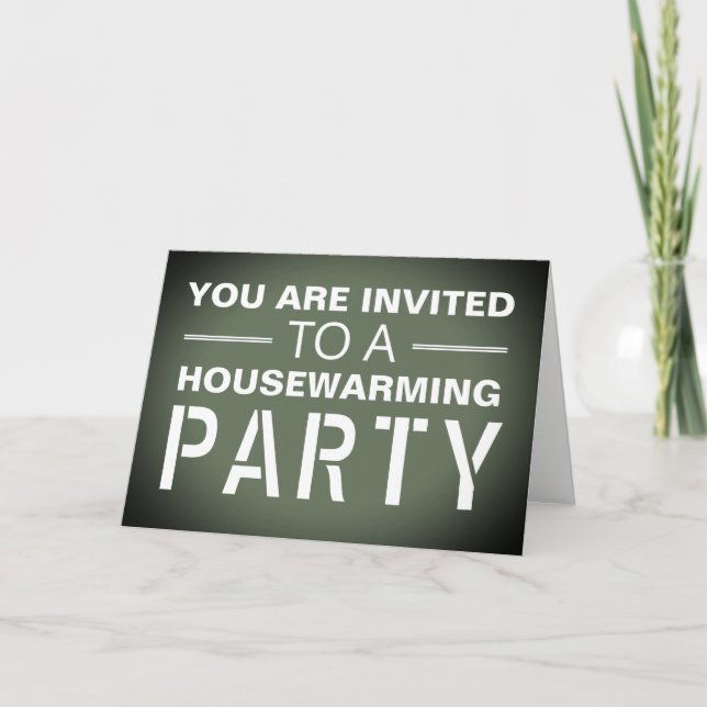 Green Poster Housewarming Party Invitation (Front)