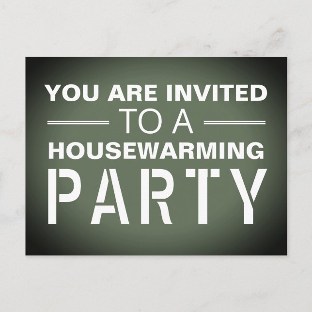Green Poster Housewarming Party Invitation (Front)
