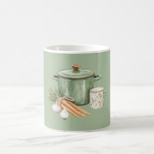 Green Pot Carrots Coffee Mug
