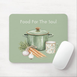 Green Pot Carrots Mouse Mat