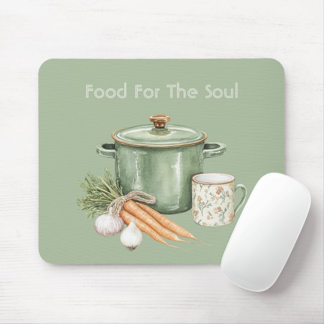 Green Pot Carrots   Mouse Mat (With Mouse)