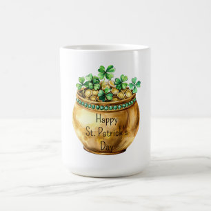 Green Pot of Gold Shamrocks St. Patrick's Day   Coffee Mug