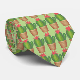 Green Potted Plant Cactus Cacti Gardening Tie