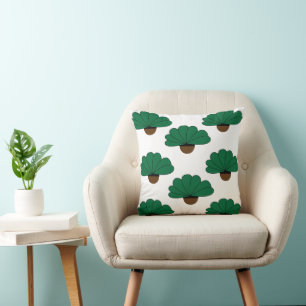 Green Potted Plants Cushion