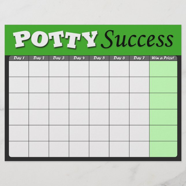 Green Potty Training Success Charts (Front)