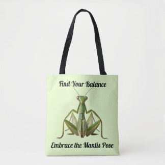 Green Praying Mantis Personalised Yoga Tote Bag